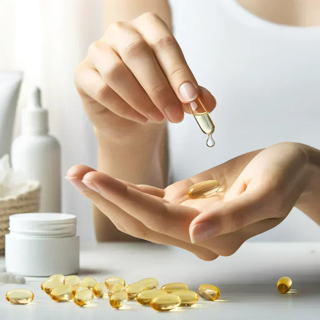 Vitamin E capsules for skin whitening