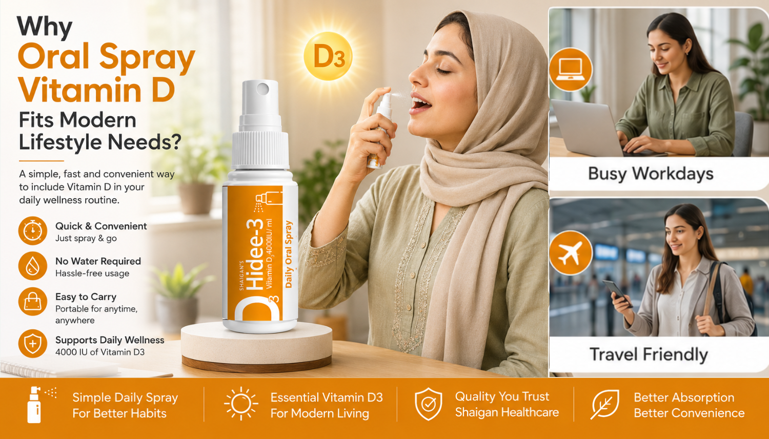 Why Oral Spray Vitamin D Fit Modern Lifestyle Needs? Shaigan Healthcare