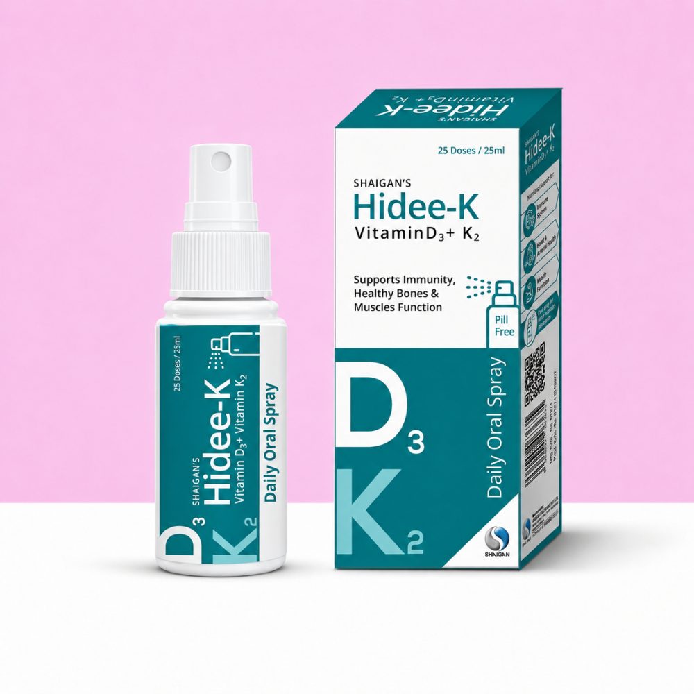 Shaigan's Hidee-K  Vitamin D3 + K2 Oral Spray in Pakistan Shaigan Health Care