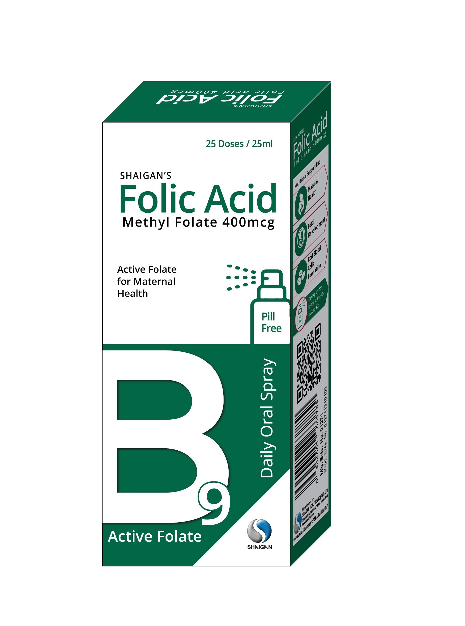 Shaigan's Folic Acid | Methyl Folate 400mcg | Oral Spray Shaigan Health Care
