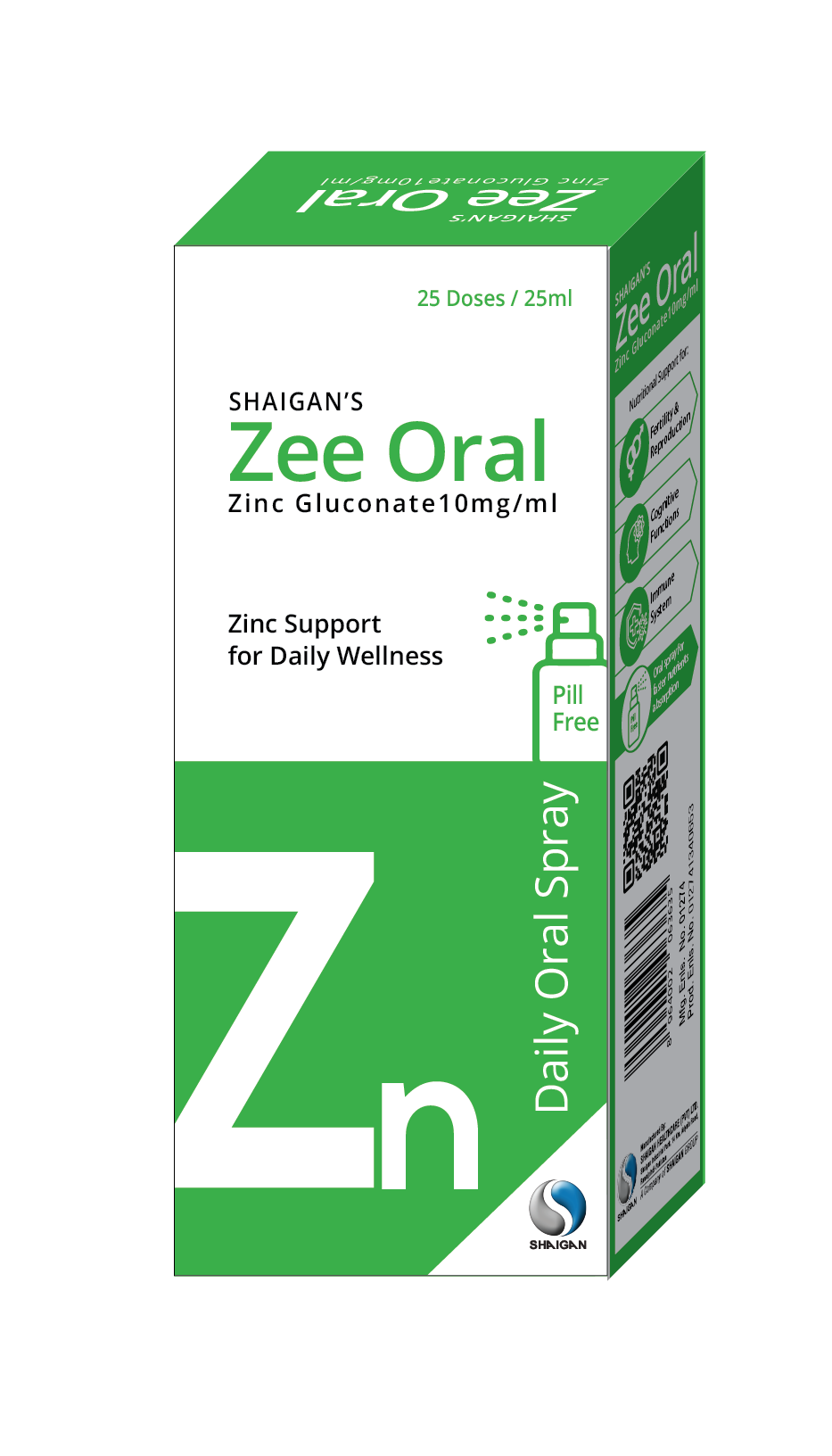 Shaigan's Zee Oral | Zink Gluconate 10mg/ml | Oral Spray Shaigan Health Care
