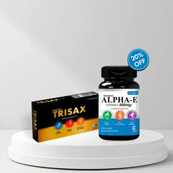 Trisax Capsules + Alpha-E 400mg Softgel Capsules | Bundle of 2 Shaigan Health Care