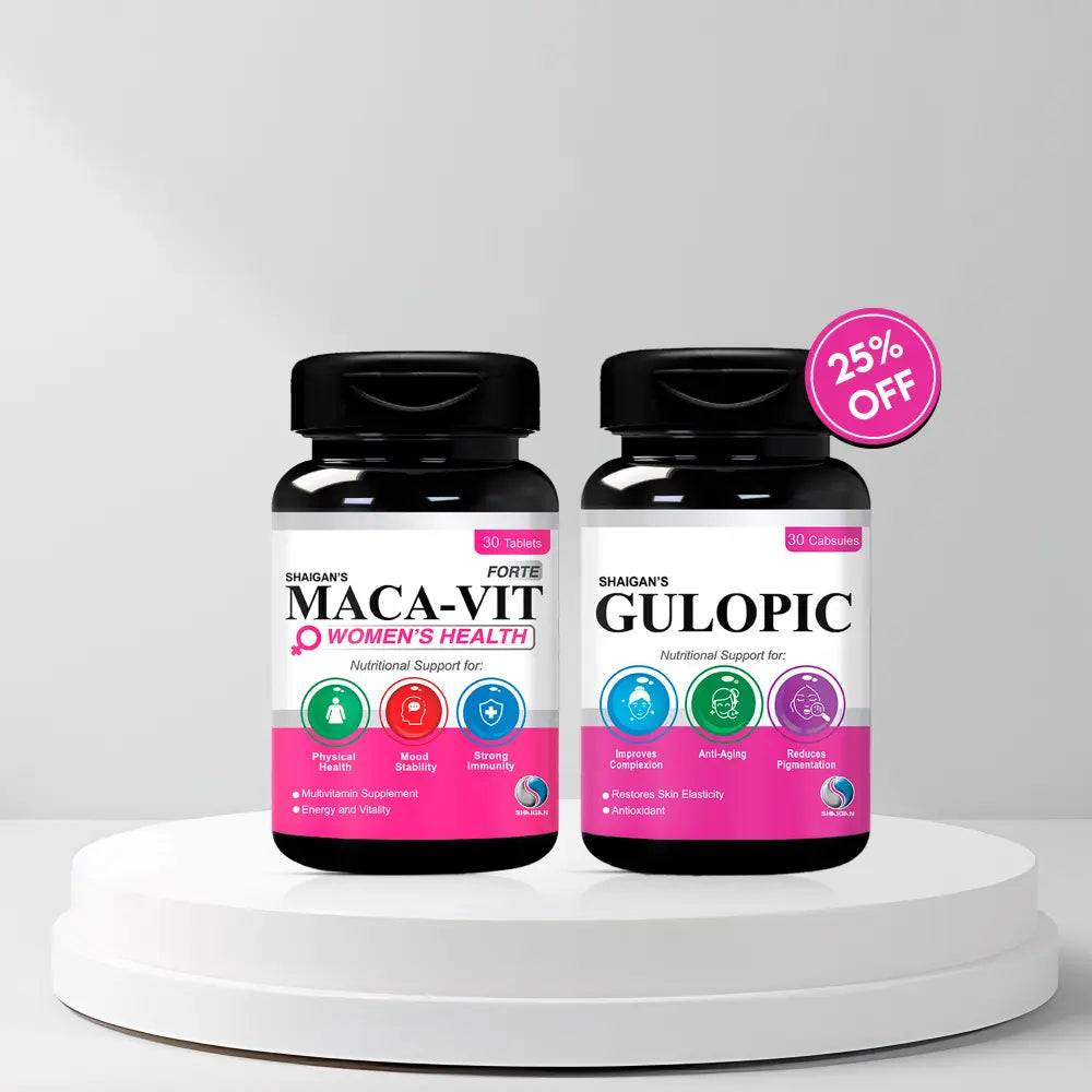 MACA-VIT Forte + Gulopic Capsules | Bundle of 2 Women Suppelment