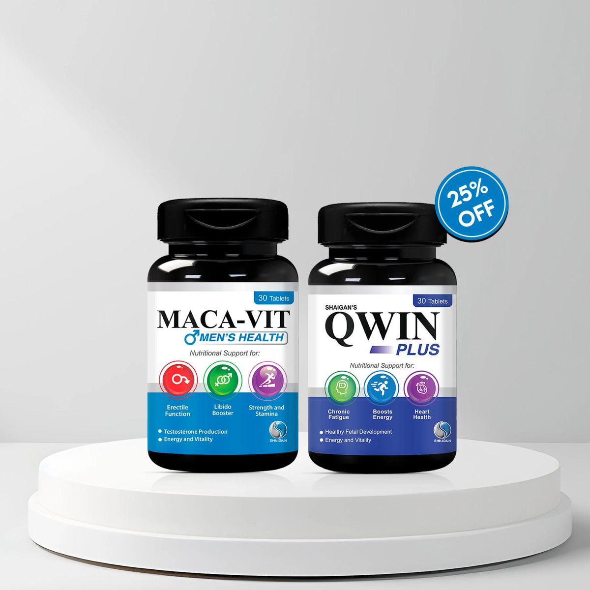 MACA-VIT Men + QWIN Plus | Bundle of 2 Men Supplement