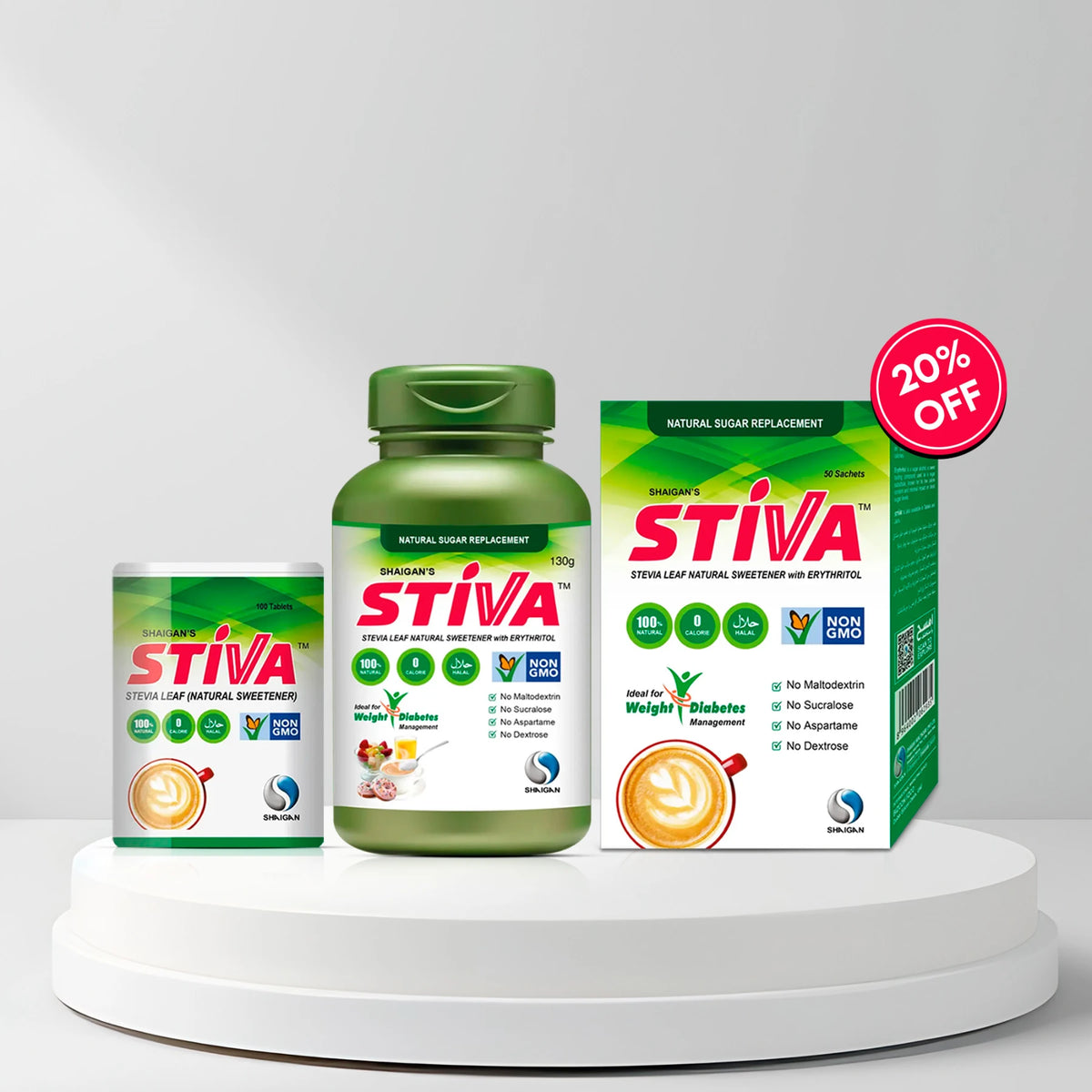 Stiva Natural Stevia Sweetener Pakistan | Bundle of 3